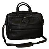 NFL New England Patriots Debossed Black Leather Laptop Bag