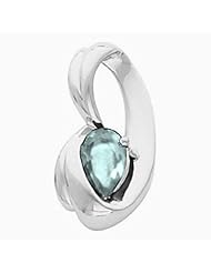 18K Yellow Gold Pear Cut Aquamarine Pendant -- LIFETIME WARRANTY