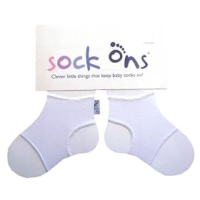 Sock Ons - 6-12 months New Larger Size- Colour WHITE