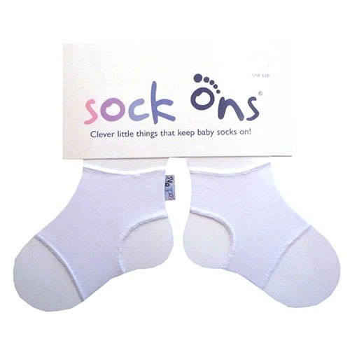 Sock Ons - 6-12 months New Larger Size- Colour WHITE