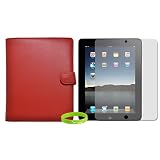 CrazyOnDigital Slim Fit Leather Case Cover with Screen Protector for Apple iPad 2/ iPad 3 (Red). CrazyOnDigital Retail Package