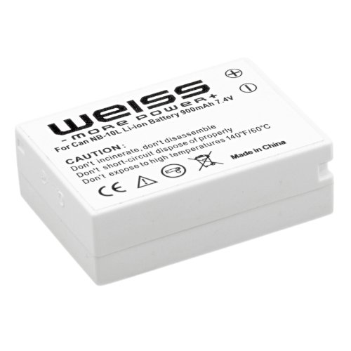 Weiss NB-10L Li-Ion Akku (7,4V/900mAh) f&uuml;r Canon PowerShot SX40 HS Preisvergleich