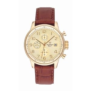Jules Jurgensen Men's Leather Chronograph Watch #7837ST