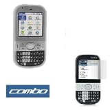 Palm Treo Centro 690 Smartphone Accessory Bundle - Flexible Soft Clear Silicone Case + Premium Clear Reusable LCD Screen Protector with Lint Cleaning Cloth by Ikross