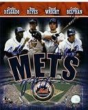 Signed Mets, New York 8x10 By Carlos Delgado, Jose Reyes, David Wright and Carlos Beltran Photo