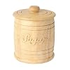 T&G Heritage Hand Carved Sugar Jar in Natual Hevea Wood