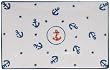 Porcelain Pottery Blue and White Nautical Anchor Rectangle Tray 10 1/4x6 1/2" Set of 2
