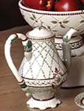 Heart of the Holidays By Annie Danielson Decorative Ceramic Beverage Server Teapot for Kitchen Decor and Tea - 8.75 Inches Tall