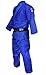 FUJI Double Weave Judo GI Thick Collar Cotton-Blend Judo Uniform, Blue, 3.5