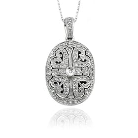 Sterling Silver 1/4 ct. Cubic Zirconia Fashion Locket Pendant with Chain