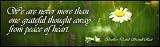 Inspirational plaque wall hanging with quote: We are never more than one grateful thought away from peace of heart. -daisy