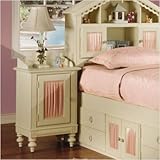 Nightstand with Pink Satin Accents in Antique White