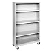 Sandusky Lee BM30361852-05 Dove Gray Steel Mobile Book Case, 58" Height x 36" Width x 18" Depth, 4 Shelves