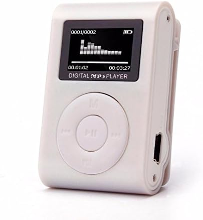 Efitty Mini USB Clip MP3 Player LCD Screen Support 32GB Micro SD TF Card(Silver)