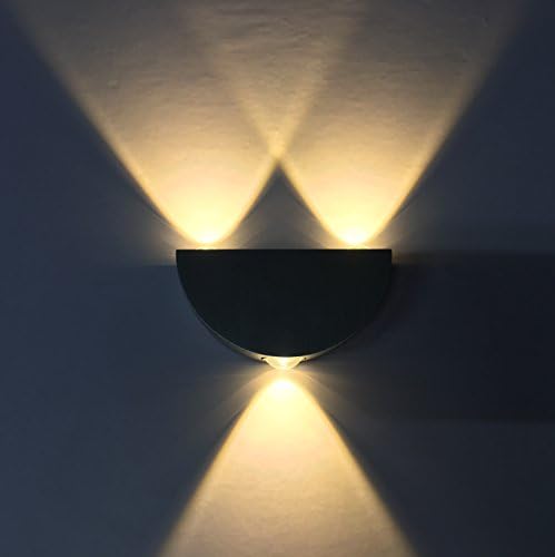 LONRIC Warm Yellow 3W LED Wall Sconces Light Fixture Hardwired Decorative Up Down Lighting for Restaurant Hotel Bathroom Vanity Lighting