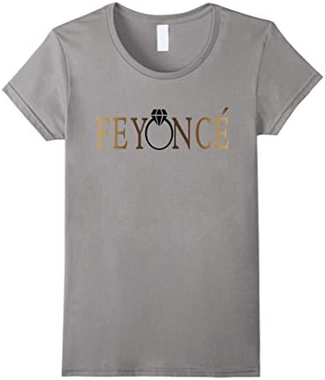 Women's Fiance Feyonce Gold Rose Proposal Engagement Wedding T-shirt Small Slate