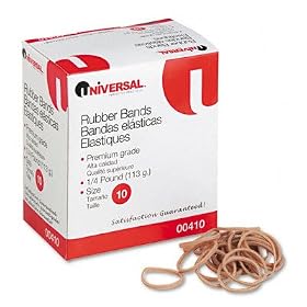 Boxed Rubber Bands, Size 10, Approx. 935, 1 4-lb. box by Universal