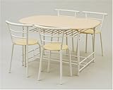 YAMAZEN Berry Berry Kitchen ダイニングテーブル&チェア(5点セット) YSD1280(NM/IV) ナチュラルメイプル/アイボリー