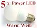5 PowerLED Birne E27 Warm Weiss Power LED Leuchtmittel E-27 230V Warmweiß