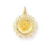 14k Our Lady of Perpetual Help Medal Pendant