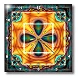 MANDALA zen InnerBalance harmony gold grey green peace energy glowing chakra meditation NewAge - 10x10 Wall Clock