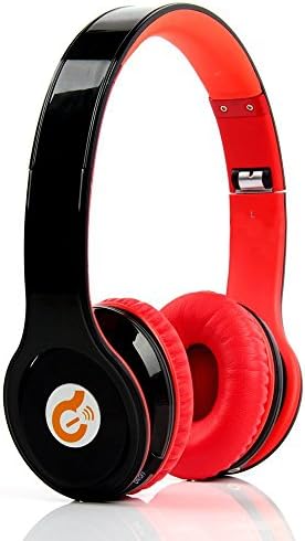 Globalebuy® G15 Professional Wireless Bluetooth Noise Reduction Cancellation Foldable Headphones Enjoy Music and Receive Calls Wirelessly for Iphone, Ipad, Ipod,& More Smartphones. (Black with Red)