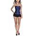 Muka Women Blue Brocade Renaissance Fashion Corset Lingerie Halloween Costume