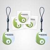 NFC Tags 2 Smart Tags + 3 adesivi Tags | NFC portachiavi Tag and stickers Tag | 1K RFID Chip | per gli smartphone NFCdi Androidbands