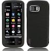 Soft Rubberised Black Silicone Skin Case for Nokia 5800 Xpress Music mobile phone