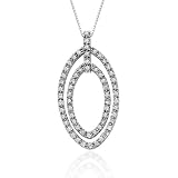 14K White Gold 1 ct. Diamond Pendant with Chain