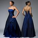 CRUSZ Exklusives Abendkleid Ballkleid mit Perlenbestickung "Star", Blau