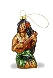 HAWAIIAN HULA GIRL HAND BLOWN GLASS GIFT ORNAMENT