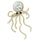 Clear Rhinestone Octopus Animal Pin Brooch