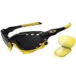 Oakley Livestrong Jawbone Men's Asian Fit Special Edition Casual Wear Sunglasses w/ Free B&F Heart Sticker Bundle - Polished Black/Black Iridium