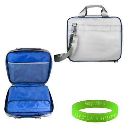 13 inch Titanium Sterling with Navy Blue Laptop Bag for the Sony VAIO T13 Ultrabook with pencil and cell phone pockets. Detachable Buckle down associate with strap and shock absorbent padding to block minor damages to your ultrabook + Vangoddy Unexploded 