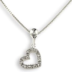 Goldmaid Damen-Collier 585 Wei�gold 13 Diamanten 0,07ct He C3811WG