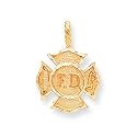 14k Fire Department Badge Pendant
