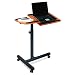 SixBros. Laptoptisch Teak/Schwarz - LT-001A/53 - MDF Teakfarben - Gestell Metall Schwarz