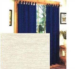 BLACKOUT Textured Thermal Insulated Tab Top Curtain PAIR 84'' x 84'' long - Beige