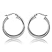 Hoops & Loops Sterling Silver Intertwining Square-Tube Polished Hoop Earrings, 25mm