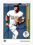 Jose Canseco Autographed/Hand Signed baseball card (Oakland Athletics) 1989 Upper Deck #659
