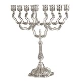 Alef Judaica M6468 Silver Plated Menorah with Oil Cups