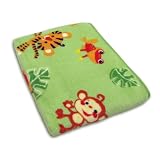 Fisher-Price Rainforest Jungle Stripe Coral Fleece Blanket by Fisher-Price