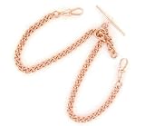 BERNEX ROSE GOLD PLATED 14 INCH DOUBLE HEAVY ALBERT POCKET WATCH CHAIN GB41304
