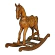 EXP Antique Style Wooden "Coat of Arms" Decorative Rocking Horse Natural Finish 30"