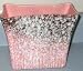 '1970's? Pink and Brown Splatter / Sponge look design Shawnee tall Planter/Vase