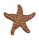 Navika Starfish Ball Marker Accented By Genuine Swarovski Crystals with Magnetic Hat Clip
