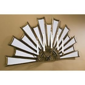 Villa Forlani French Country Traditional Sunburst Mirrored Wall D?cor Candle Sconce