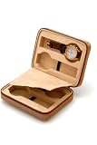Intica Leather Zipper Four Watch Case Ostrich Print