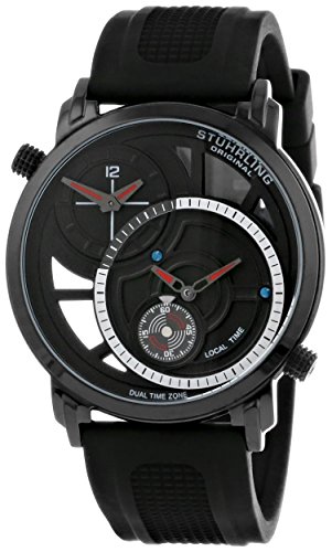 Stuhrling Original Men's 503.33561 Eclipse Horizon Swiss Quartz Dual Time Black Watch